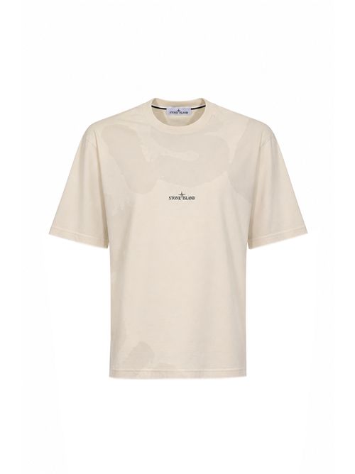 T-shirt 2100002 in jersey di cotone biologico pettinato Ivory STONE ISLAND | 2100002S0365V0093